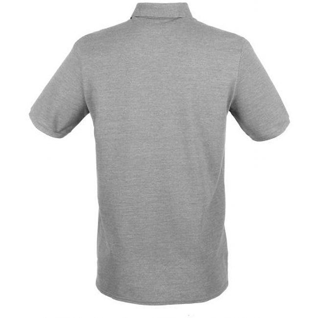 Heather - Back - Henbury Mens Modern Fit Cotton Pique Polo Shirt