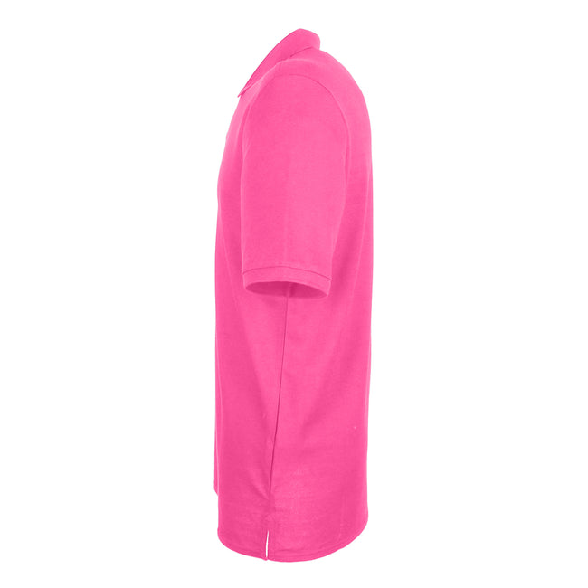 Fuchsia - Side - Henbury Mens Modern Fit Cotton Pique Polo Shirt