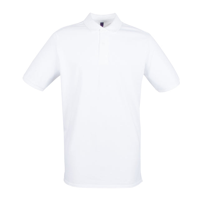 White - Front - Henbury Mens Modern Fit Cotton Pique Polo Shirt