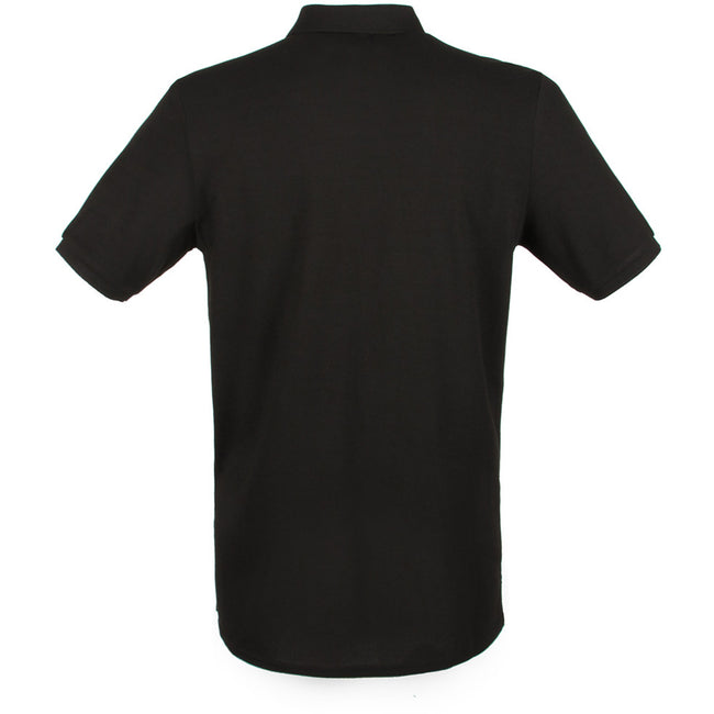 Black - Back - Henbury Mens Modern Fit Cotton Pique Polo Shirt