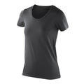 Black - Front - Spiro Womens-Ladies Impact Softex Short Sleeve T-Shirt
