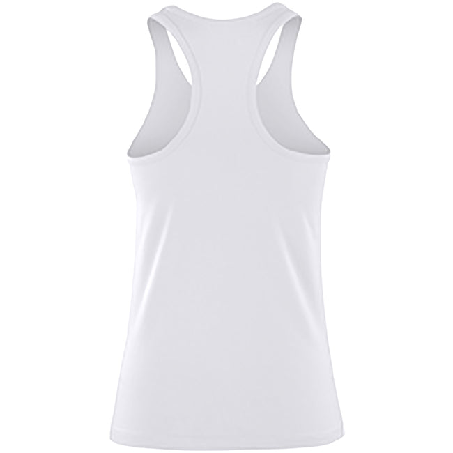 White - Back - Spiro Womens-Ladies Impact Softex Sleeveless Fitness Vest Top