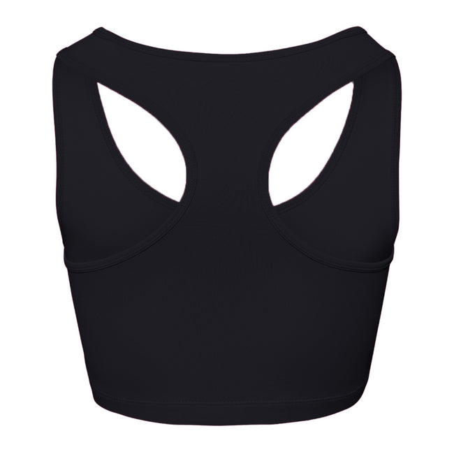 Jet Black - Back - AWDis Just Cool Womens-Ladies Sleeveless Girlie Sports Crop Top