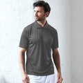 Charcoal - Back - AWDis Just Cool Mens Smooth Short Sleeve Polo Shirt
