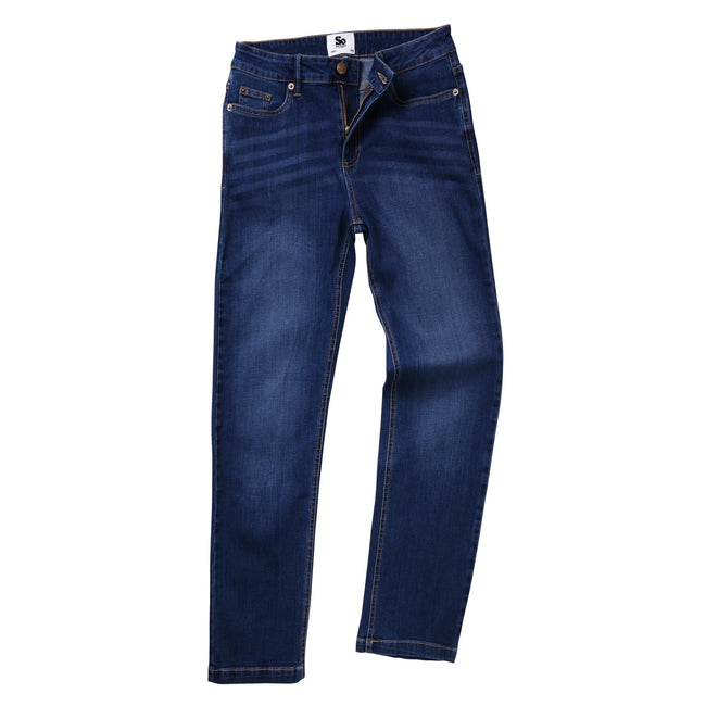 Dark Wash - Front - AWDis So Denim Womens-Ladies Katy Straight Leg Jeans