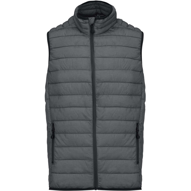 Marl Dark Grey - Front - Kariban Mens Quilted Lightweight Down Bodywarmer