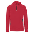 Red - Front - Proact Mens Hooded Zip Neck Sweatshirt