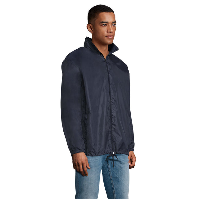 French Navy - Side - SOLS Unisex Shift Showerproof Windbreaker Jacket