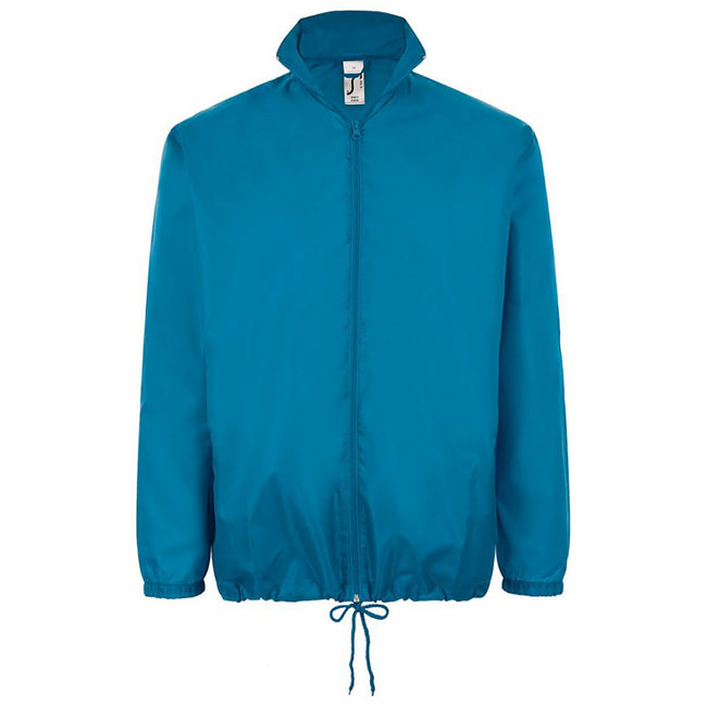 Aqua - Front - SOLS Unisex Shift Showerproof Windbreaker Jacket