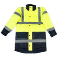 Fluorescent Yellow - Back - Warrior Mens Denver High Visibility Safety Jacket