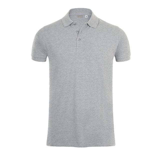 Grey Marl - Front - SOLS Mens Phoenix Short Sleeve Pique Polo Shirt