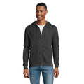 Charcoal Marl - Back - SOLS Mens Stone Zip Up Plain Hoodie