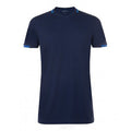 French Navy-Royal Blue - Front - SOLS Mens Classico Contrast Short Sleeve Football T-Shirt
