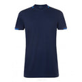 French Navy-Royal Blue - Front - SOLS Mens Classico Contrast Short Sleeve Football T-Shirt