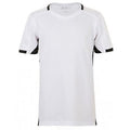 White-Black - Front - SOLS Childrens-Kids Classico Contrast Short Sleeve Football T-Shirt