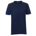 French Navy-Royal Blue - Front - SOLS Childrens-Kids Classico Contrast Short Sleeve Football T-Shirt