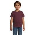 Heather Oxblood - Back - SOLS Childrens-Kids Regent Short Sleeve Fitted T-Shirt