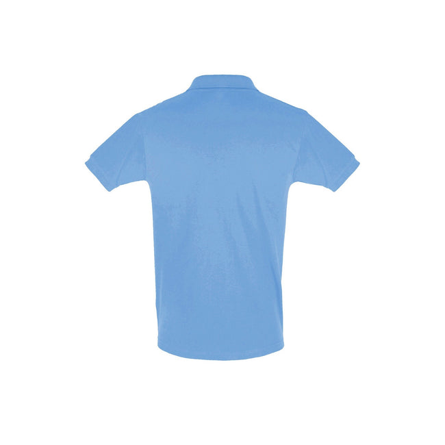 Sky Blue - Back - SOLS Mens Perfect Pique Short Sleeve Polo Shirt