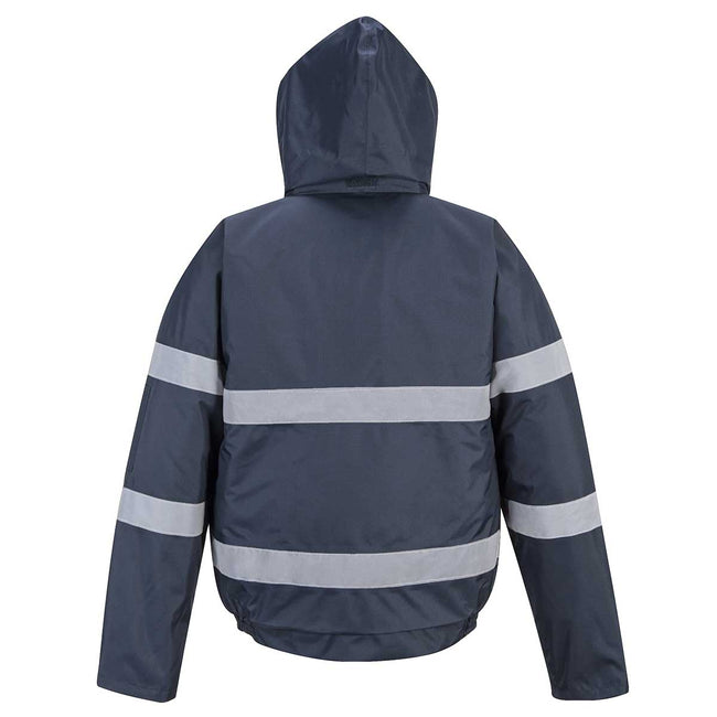 Navy - Back - Portwest Iona Lite Reflective Work Bomber Jacket