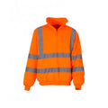 Orange - Front - Yoko Unisex Zip Neck Hi-Vis Sweatshirt