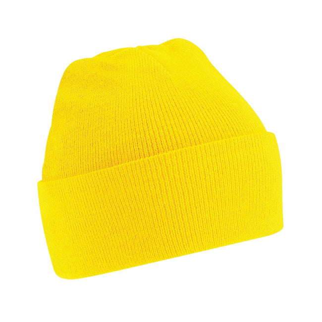 Yellow - Front - Beechfield Unisex Original Cuffed Beanie Winter Hat