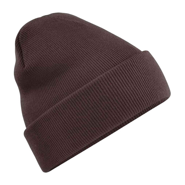 Chocolate - Front - Beechfield Unisex Original Cuffed Beanie Winter Hat