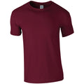Maroon - Front - Gildan Mens Soft Style Ringspun T Shirt
