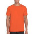Orange - Side - Gildan Mens Soft Style Ringspun T Shirt