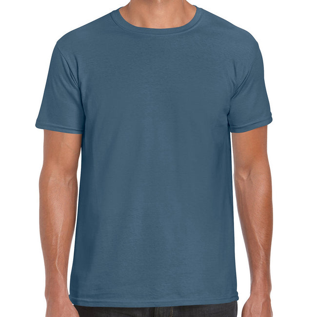 Indigo - Front - Gildan Mens Soft Style Ringspun T Shirt