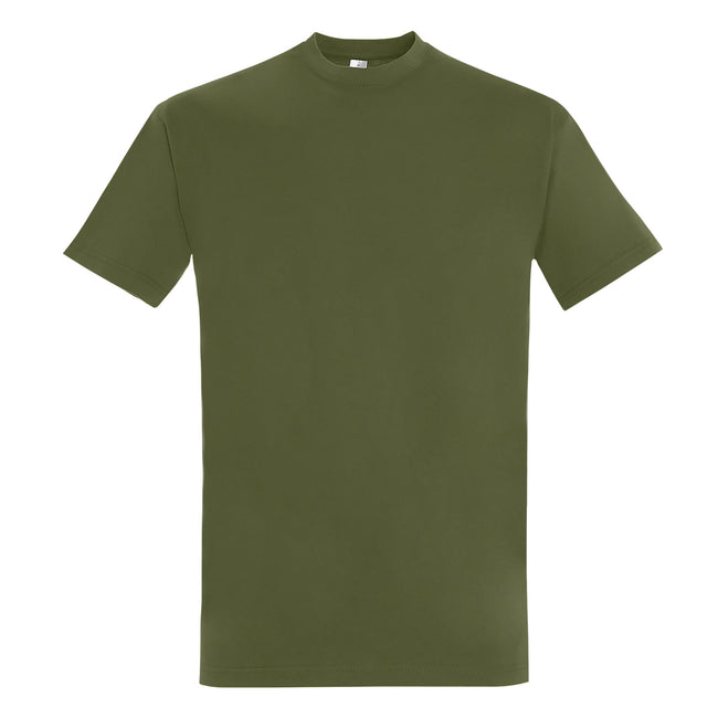 Dark Khaki - Front - SOLS Mens Imperial Heavyweight Short Sleeve T-Shirt