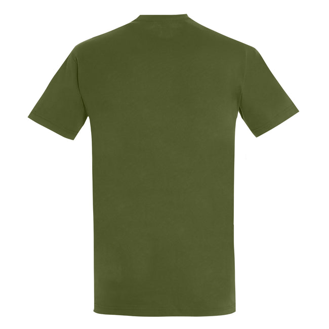 Dark Khaki - Back - SOLS Mens Imperial Heavyweight Short Sleeve T-Shirt