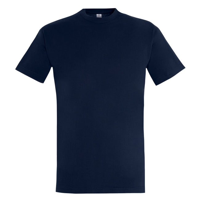 French Navy - Front - SOLS Mens Imperial Heavyweight Short Sleeve T-Shirt
