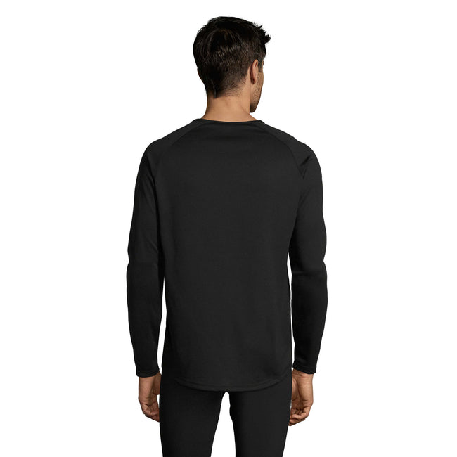 Black - Lifestyle - SOLS Mens Sporty Long Sleeve Performance T-Shirt