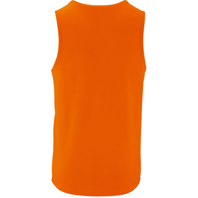 Neon Orange - Back - SOLS Mens Performance Tank Top