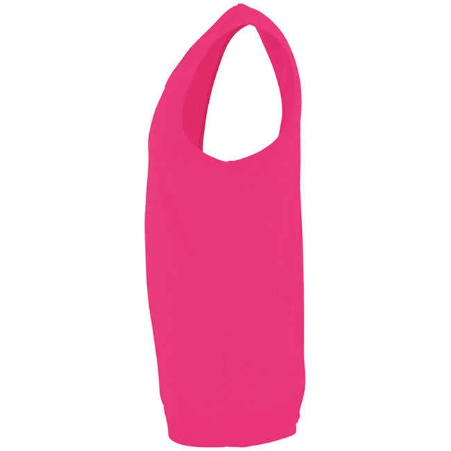Neon Pink - Side - SOLS Mens Performance Tank Top