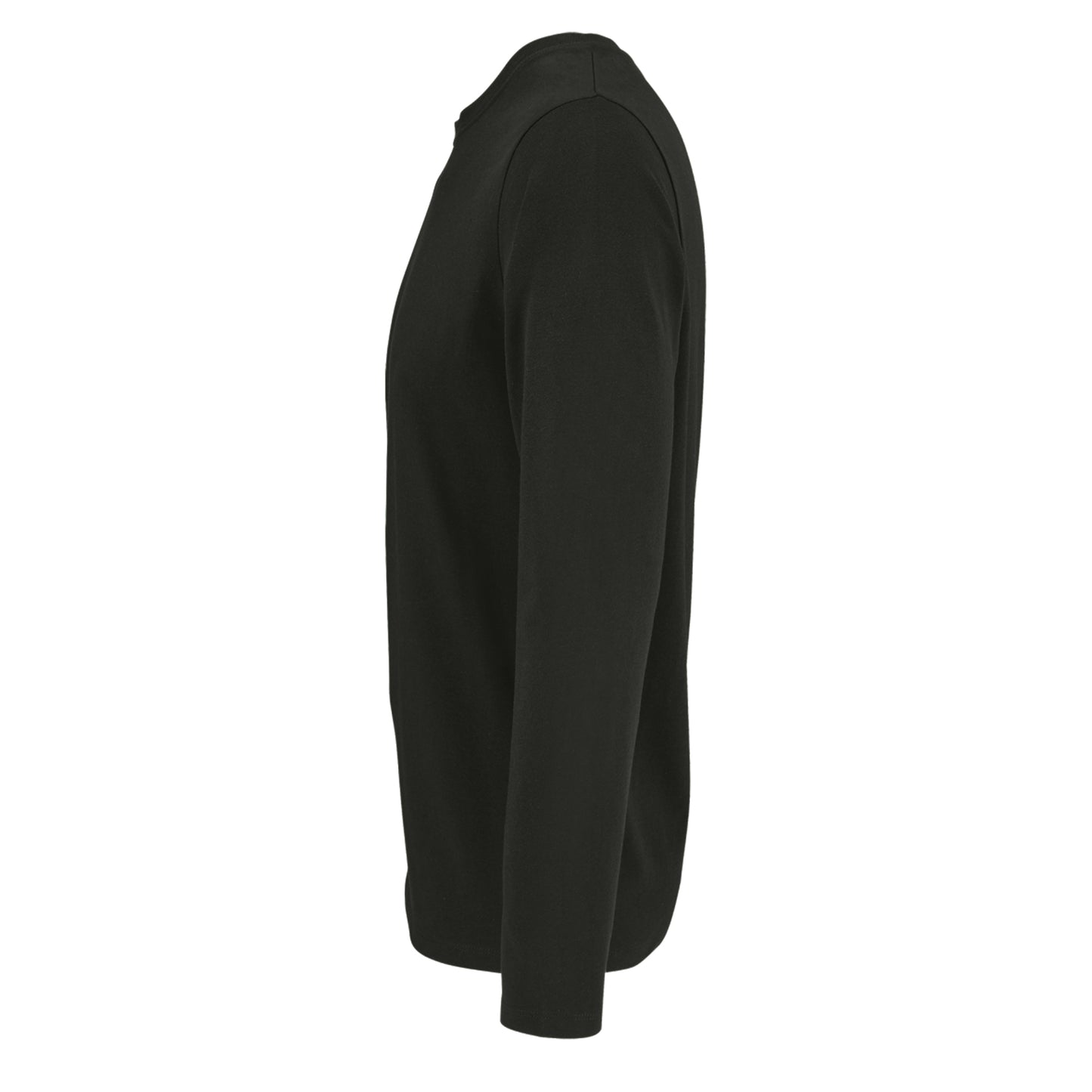 Deep Black - Close up - SOLS Mens Imperial Long Sleeve T-Shirt