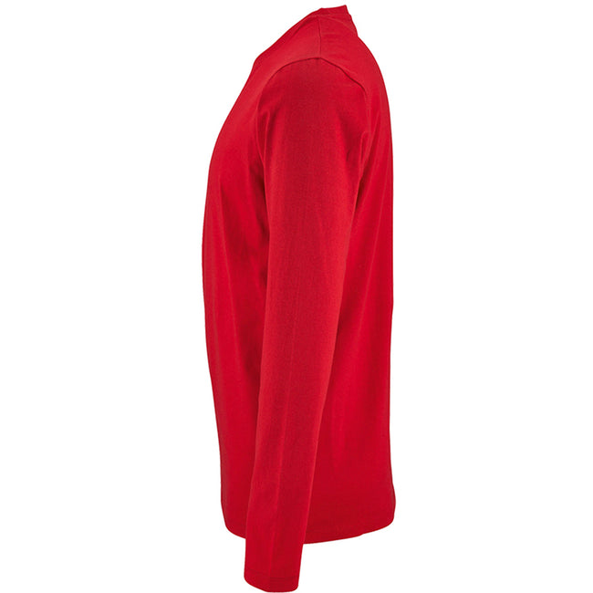 Red - Side - SOLS Mens Imperial Long Sleeve T-Shirt