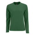 Bottle Green - Front - SOLS Womens-Ladies Imperial Long Sleeve T-Shirt