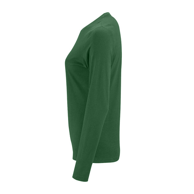 Bottle Green - Side - SOLS Womens-Ladies Imperial Long Sleeve T-Shirt