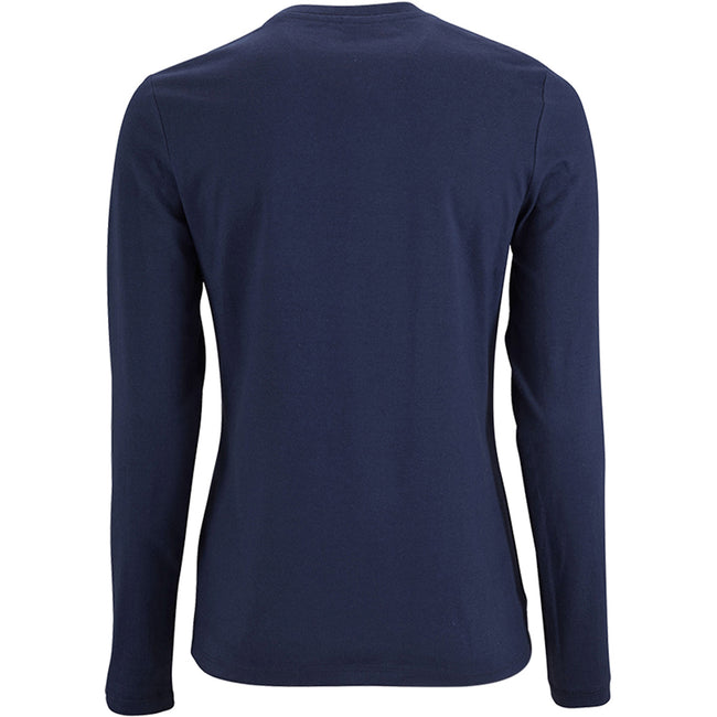 French Navy - Back - SOLS Womens-Ladies Imperial Long Sleeve T-Shirt