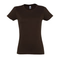 Chocolate - Front - SOLS Womens-Ladies Imperial Short-Sleeved T-Shirt