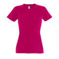 Fuchsia - Front - SOLS Womens-Ladies Imperial Short-Sleeved T-Shirt