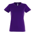Dark Purple - Front - SOLS Womens-Ladies Imperial Short-Sleeved T-Shirt