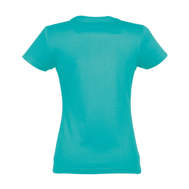 Caribbean Blue - Back - SOLS Womens-Ladies Imperial Short-Sleeved T-Shirt