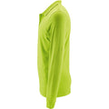 Apple Green - Side - SOLS Mens Perfect Long Sleeve Pique Polo Shirt