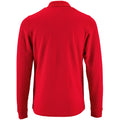 Red - Back - SOLS Mens Perfect Long Sleeve Pique Polo Shirt