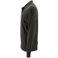 Charcoal Marl - Side - SOLS Mens Perfect Long Sleeve Pique Polo Shirt