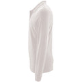 White - Side - SOLS Mens Perfect Long Sleeve Pique Polo Shirt
