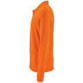 Orange - Side - SOLS Mens Perfect Long Sleeve Pique Polo Shirt