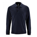 French Navy - Front - SOLS Mens Perfect Long Sleeve Pique Polo Shirt